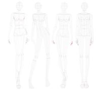 Ruler Tools 1 Set of 4 Pcs Fashion Drawing Curve Template Model Clothing for Costume Design, Sketching, Painting (Style A) Precision