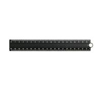 Ruler with Riveted Joint for Multi-Direction Layout Work, Black | Rounded Outer Edges, Engraved Scale Markings, 2-Section Format for Straight and Angled Layout and Drawing Work