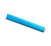 Ruler with Riveted Joint for Multi-Direction Layout Work, Blue | Rounded Outer Edges, Engraved Scale Markings, 2-Section Format for Straight and Angled Layout and Drawing Work