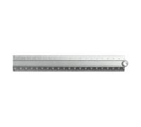 Ruler with Riveted Joint for Multi-Direction Layout Work, Grey | Rounded Outer Edges, Engraved Scale Markings, 2-Section Format for Straight and Angled Layout and Drawing Work