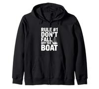 Rules #1 Don't Fall Off The Boat Humorous Nautical Zip Hoodie