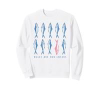 Rules Are For Losers Rebel Fish Anti-Conformity Humor Sweatshirt