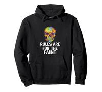 Rules Are for the Faint - Bold Colorful Skull Art Pullover Hoodie