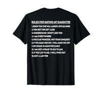 Rules for Dating My Daughter Funny Dad Daughter (On Back) T-Shirt
