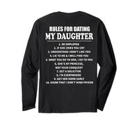 Rules For Dating My Daughter (on back) Tshirt Long Sleeve T-Shirt