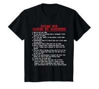 Rules for Dating My Daughter Tee Dating Tshirt T-Shirt, Youth, Black, 2T