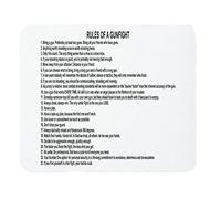 Rules Of A Gun Fight Mousepad Coaster Mouse Pad Computer Mouse Mat Non-slip Rubber Base White (240x200x4mm) Color:Rules Of A Gun Fight