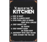 Rules of the Kitchen Chef Bathroom Wall Art Decor Poster Minimalist Artwork Your Space Man Unframed 8x12Inch