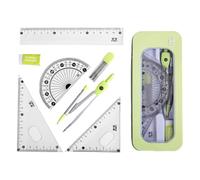 Ruleset - Educational Geometry Set | Math Set, Math Geometry Rules Kit, Compass And Rulers Set, Triangle Ruler Set, Set