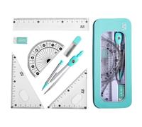 Ruleset - Educational Geometry Set | Math Set, Math Geometry Rules Kit, Compass And Rulers Set, Triangle Ruler Set, Set