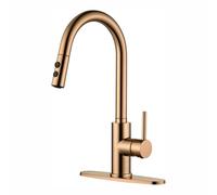 RULIA Copper Rose Gold Kitchen Faucet, Kitchen Sink Faucet, Sink Faucet, Pull-Down Kitchen Faucets, Bar Kitchen Faucet, RV Kitchen Faucet, RB1025