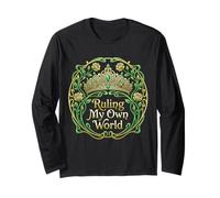 Ruling My Own World Art Nouveau Tiara Botanical Rose Vine Long Sleeve T-Shirt