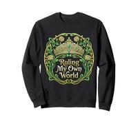 Ruling My Own World Art Nouveau Tiara Botanical Rose Vine Sweatshirt