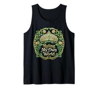 Ruling My Own World Art Nouveau Tiara Botanical Rose Vine Tank Top