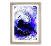 Ruling The World in Abstract Framed Print | A2 Oak Framed Wall Art | Ready to Hang | Abstract Map Picture | Living Room Bedroom Lounge Office