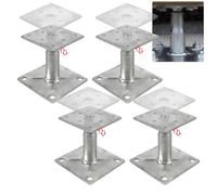 RULLINE Adjustable Floor Support Jacks - Set of 4, Ideal for Floor Joists, RV Steps Stabilizer,Mini Screw Jack (3.5" to 6" Extension)