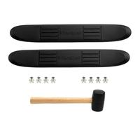 RULLINE Replacement Step Pad for 3" Round Nerf Bars of 2Pcs Durable Non-Slip Running Boards Compatible with Trucks, SUVs & Vans Black Running Board Pad with 8 Pins, Rubber Mallet