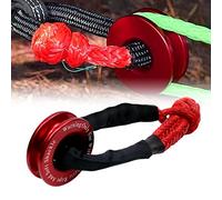 RULLINE UTV ATV SUV Truck Recovery Essential Accessories - Synthetic Winch Rope and Snatch Ring Soft Shackle Set | Winch Accessories (41000 lb, Red Ring & Red Shackle)