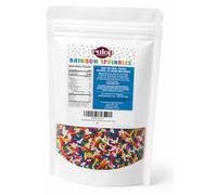 Rulop Rainbow Sprinkles Mini Pack, 50g, Vegan & Dairy Free, Bake Stable Colourful Sugar Strands That Are a Tasty and Exciting and are Perfect for Cupcakes, Ice ceams, Parties and Cookies (10 pack)