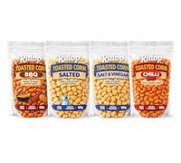 Rulop Toasted Corn Snacks Variety Pack, 4 x 100g, Crunchy Roasted Corn Kernels, Mixed Flavours Bundle, High Fibre, Vegan Friendly