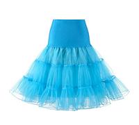 RULTA 50s Women Retro Petticoat Underskirt Vintage A-line Crinoline Half Slips Rockabilly Tutu Skirt (as8, alpha, jaspo_m, Sky Blue, S)