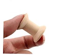Ruluti 10pcs Vintage Wooden Empty Thread Spools Cylinder Needlework Manual Crafts Wood Bobbins Reels Organizer for Ribbon Sewing Tools, Wood Color, 29mm