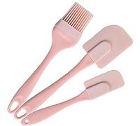 Ruluti 3pcs Set Non-stick Kitchen Utensils Cooking Supplies Multi Purpose Pink Cake Spatula Baking Tools Silicone