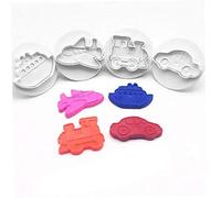 Ruluti 4pcs Car Ship Train Plane Shape Cookie Cutters Plungers Cake Moulds Decoration Fondant Bakeware Baking Tool