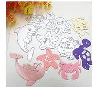 Ruluti 5pc Lovely Sea Creatures Metal Cutting Die Stencils Diy Scrapbooking Decorative Craft Photo Album Embossing Folder