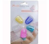 Ruluti 5pcs Guitar Fingertip Protectors Silicone Tip Hollowed Out Breathable Guard Thumb Covers Caps for Sewing Needlework
