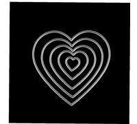 Ruluti 5pcs Heart Shape Diy Metal Embossing Cut Die Stencil Craft Cards Multi-layers Geometric Cutting Die Album Book Scrapbooking