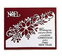 Ruluti Metal Cutting Die 3d Stamp Flower Corner Xmas Christmas Poinsettia Craft Frame Paper Scrapbooking Card for Diy Scrapbooking Album Paper Card Photo Decorative