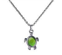 Ruluti Turtle Mood Color Change Necklace Jewelry Stainless Steel Magic Pendant Gift for Girls, Multi Color, 3cmx2.1cm