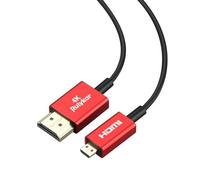 Rulykar 4K Micro HDMI to HDMI 6.6FT/2M, Ultra High Speed 48Gbps, Ultra Thin HDMI Cord Φ2.5mm, 4K@60Hz, Compatible with 7 6 5 A6000 A6300 Camera B500 3 Pro Raspberry Pi 4
