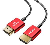 Rulykar Short 8K HDMI 2.1 Cable 3ft/1m,Ultra High Speed 48Gbps, Ultra Thin Φ2.5mm, 8K@60Hz, 4K@120Hz, Dynamic HDR, eARC, Compatible with PS5 PS4 Xbox Series X Roku TV 4K LG Samsung RTX 3080