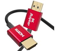 Rulykar Ultra Thin 8K HDMI Cable 1m/3 ft, High Speed 48Gbps, Ultra Thin HDMI 2.1 Φ3.6mm, 8K@60Hz, 4K@120Hz, Dynamic HDR, eARC, Compatible with PS5, Xbox One, NS, GH5S, 8KUHD TV