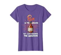 Rum Elation For Rum Lovers Rum is the Answer I Funny Rum Saying Black Classic Fit Crew Neck Short Sleeve T-Shirt