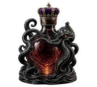Rum Glass Octopus Bottle, Artistic Octopus Shaped Glass Decanter, Decorative 3D Deep Sea Tentacle Sculpture, Octopus Wine Bottle for Bar Home Decor, Collectible Gift for Men Marine Lover (B)
