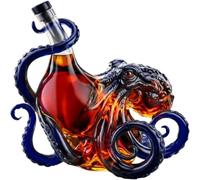 Rum Glass Octopuses, the Rum Edition 3d Octopuses Bottle, Glass Rums Edition 3d Octopu-ses Bottle, Deeply Sea Decor Bottles Nauticals Art Collector Display for Wine Sodas Bottles
