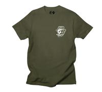 Rum Knuckles Men's Smokin Skull T-Shirt in Khaki | Size: Medium Rum Knuckles Khaki M