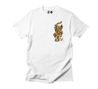Rum Knuckles Men's Tattoo Tiger T-Shirt in White | Size: Medium Rum Knuckles White M