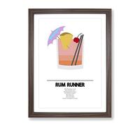 Rum Runner Modern Framed Wall Art Print, Ready to Hang Picture for Living Room Bedroom Home Office Décor, Walnut A4 (34 x 25 cm)