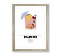 Rum Runner Modern Framed Wall Art Print, Ready to Hang Picture for Living Room Bedroom Home Office Décor, Oak A4 (34 x 25 cm)