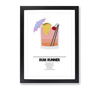 Rum Runner Modern Framed Wall Art Print, Ready to Hang Picture for Living Room Bedroom Home Office Décor, Black A2 (64 x 46 cm)