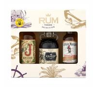 Rum Themed Selection set, including three 5 ottles of Spiced Rum. Perfect for Christmas and Birthdays. Premium Packaging.