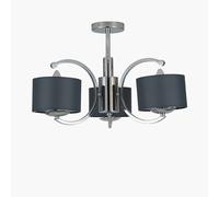 Ruma 3 Arm Multi Flush Bedroom Ceiling Light Elegant Pendant Lamp in Dark Grey Ruma Dark Grey