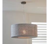 Ruma 50Cm Hessian Accordion Ceiling Lampshade Pendant In Grey Grey