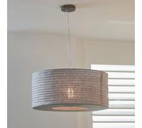 50cm Hessian Accordion Ceiling Lampshade Pendant Ruma Grey One Size