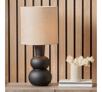 Pacific Lifestyle Table Lamp – Luna Curved Bottle Ceramic – Black