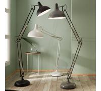 Pacific Lifestyle Grey Metal Task Floor Lamp | Industrial Oversized Tall Living Room Floor Lamp | Contemporary Grey Large Corner Lamps for Bedroom (Grey)